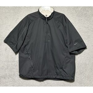 Mens Nike Golf 1/4 Zip Clima-Fit Pullover Short Sleeve L Black